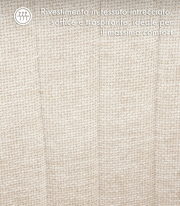 Poltroncina Stile Scandinavo in Tessuto Beige con Gambe in Legno Naturale – Sedia Imbottita Moderna per Soggiorno, Sala da Pranzo o Camera da Letto – Design Nordico Elegante e Confortevole Beige