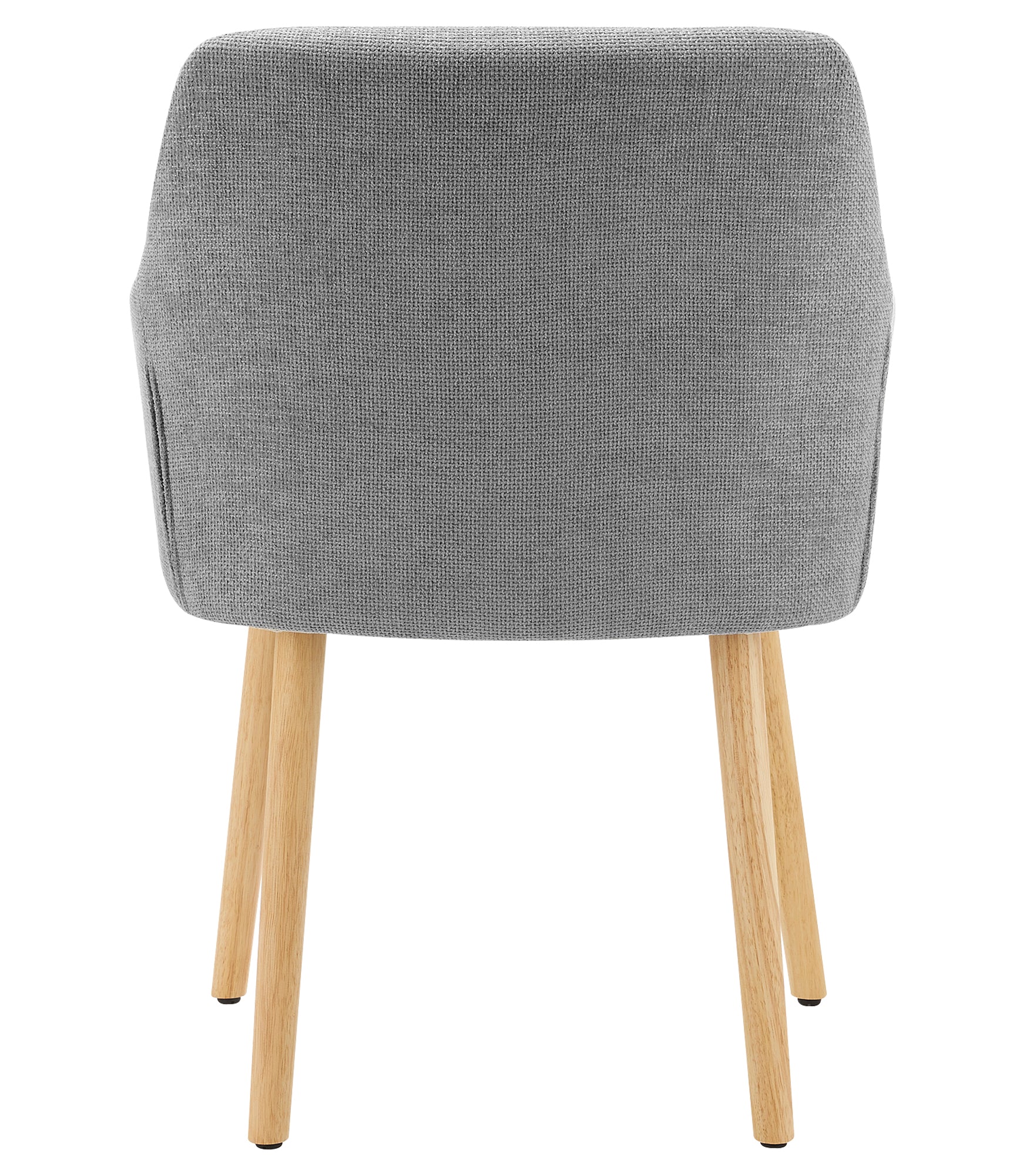 Poltroncina Stile Scandinavo in Tessuto Beige con Gambe in Legno Naturale – Sedia Imbottita Moderna per Soggiorno, Sala da Pranzo o Camera da Letto – Design Nordico Elegante e Confortevole Grigio