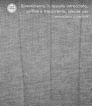 Poltroncina Stile Scandinavo in Tessuto Beige con Gambe in Legno Naturale – Sedia Imbottita Moderna per Soggiorno, Sala da Pranzo o Camera da Letto – Design Nordico Elegante e Confortevole Grigio