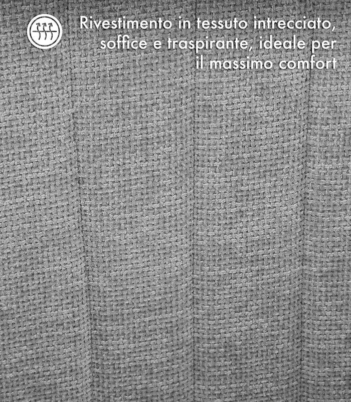 Poltroncina Stile Scandinavo in Tessuto Beige con Gambe in Legno Naturale – Sedia Imbottita Moderna per Soggiorno, Sala da Pranzo o Camera da Letto – Design Nordico Elegante e Confortevole Grigio