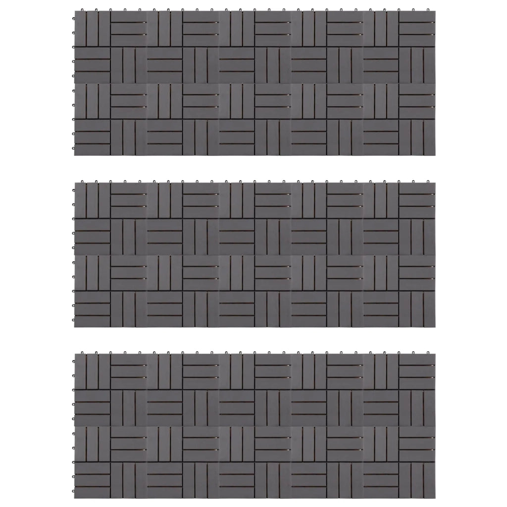Piastrella per Decking 30 pcs Grigio 30 x 30 cm Legno di Acacia 3444848