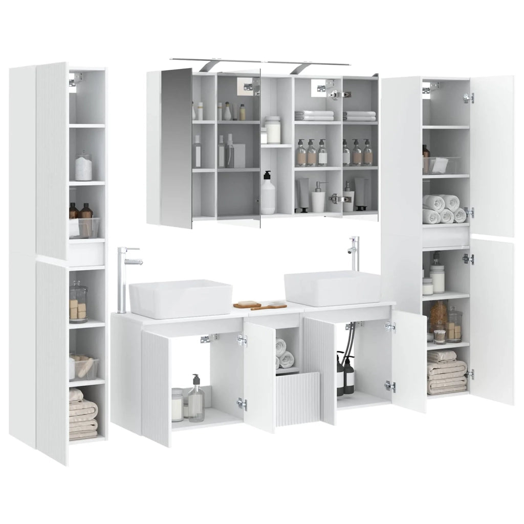 Set di mobili per il bagno 6 pcs Bianco 3407223
