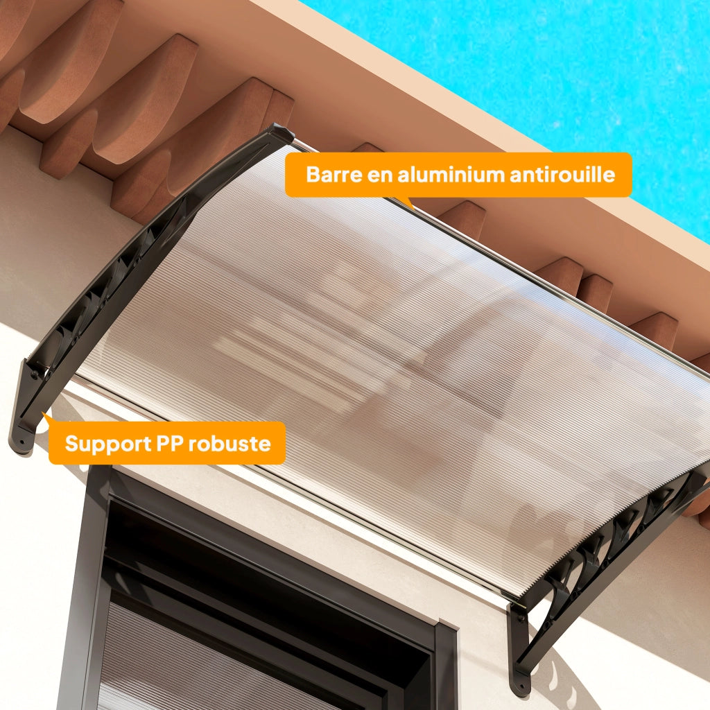 Tettoia da esterno in policarbonato ¨C zephmum ¨C 90x122 cm trasparente