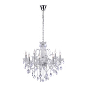 Lampadario GRACIA cristallo argento a catena 8xE14 Neuhaus