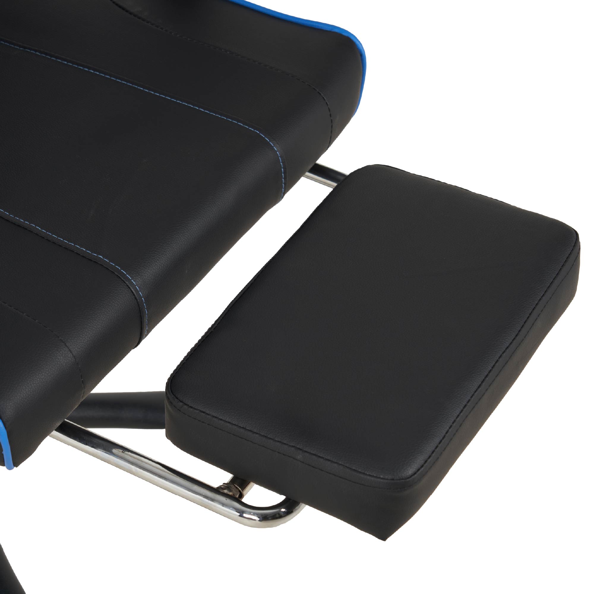 Sedia da Gaming Massaggiante,Sedia Gamer Con Poggiapiedi Telescopico,Reclinabile 90-135°,Poltrona da Gaming con Poggiatesta  Cuscino Lombare,Sedie Da Ufficio,Portata 150kg Blu