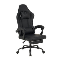 Sedia da Gaming Massaggiante,Sedia Gamer Con Poggiapiedi Telescopico,Reclinabile 90-135°,Poltrona da Gaming con Poggiatesta  Cuscino Lombare,Sedie Da Ufficio,Portata 150kg Nero