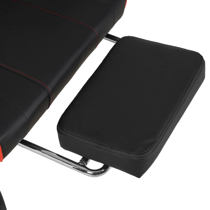 Sedia da Gaming Massaggiante,Sedia Gamer Con Poggiapiedi Telescopico,Reclinabile 90-135°,Poltrona da Gaming con Poggiatesta  Cuscino Lombare,Sedie Da Ufficio,Portata 150kg Rosso