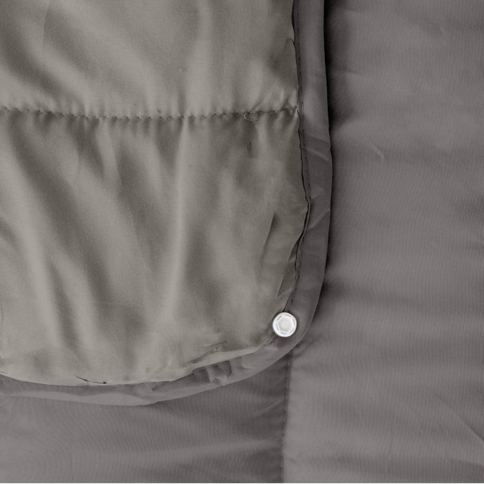 Piumino 4 Stagioni Matrimoniale con Calore Differenziato Modulabile Con Bottoni Clip GrigioChiaro-GrigioScuro