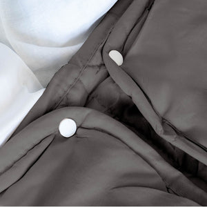 Piumino 4 Stagioni Matrimoniale con Calore Differenziato Modulabile Con Bottoni Clip GrigioChiaro-GrigioScuro