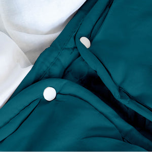 Piumino 4 Stagioni Matrimoniale con Calore Differenziato Modulabile Con Bottoni Clip Ottanio- Blu