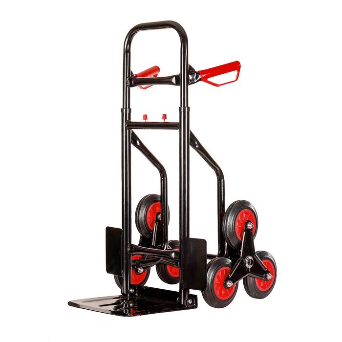 Carrello Portapacchi Per Scale Pieghevole Con 6 Ruote In Gomma Portatutto Capacità Carico 150 Kg Portatutto Traslochi Spesa Oggetti Pesanti  Altezza Regolabile Rosso