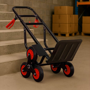 Carrello Portapacchi Per Scale Pieghevole Con 6 Ruote In Gomma Portatutto Capacità Carico 150 Kg Portatutto Traslochi Spesa Oggetti Pesanti  Altezza Regolabile Rosso