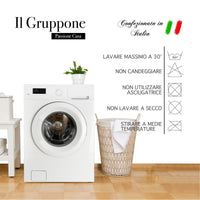 Copripiumino Matrimoniale No Stiro Sacco e Federe Effetto Raso Parure Microfibra Morbida Anallergica Mano Pesca  Tartan tortora - Matrimoniale