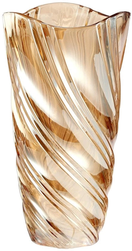 Vaso di Fiori in Vetro - Decorativo e Artigianale - Twill Amber - Ideale per Matrimoni e Regali