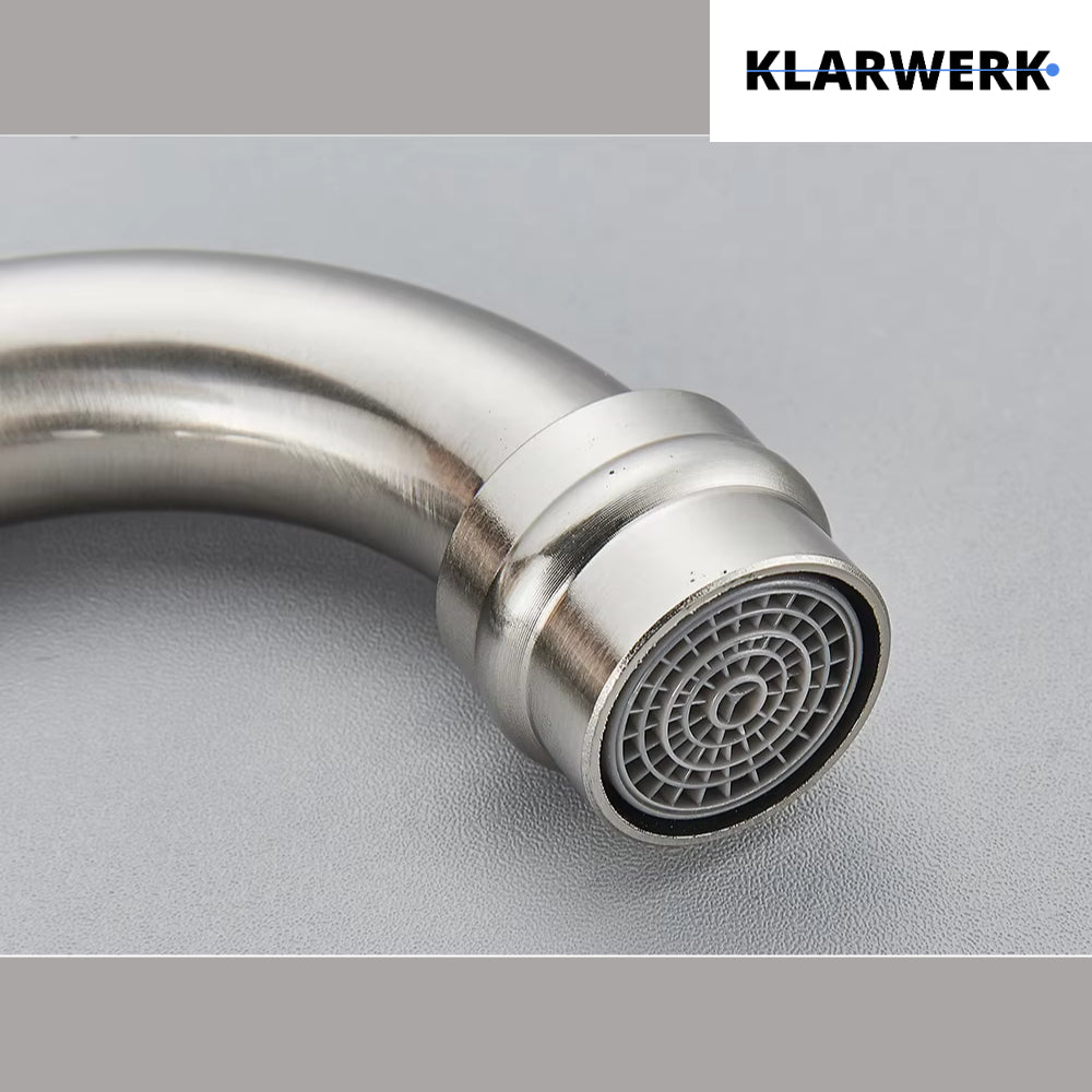 JULIAN | Rubinetto da bagno vintage a 3 fori argento spazzolato | Lavello in acciaio inossidabile retrò premium | Antico miscelatore 2 maniglie