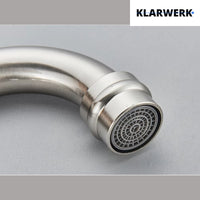 JULIAN | Rubinetto da bagno vintage a 3 fori argento spazzolato | Lavello in acciaio inossidabile retrò premium | Antico miscelatore 2 maniglie