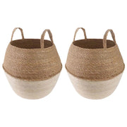 Vaso da fiori con manici 2 pcs Bianco Ø 32 x 32 cm