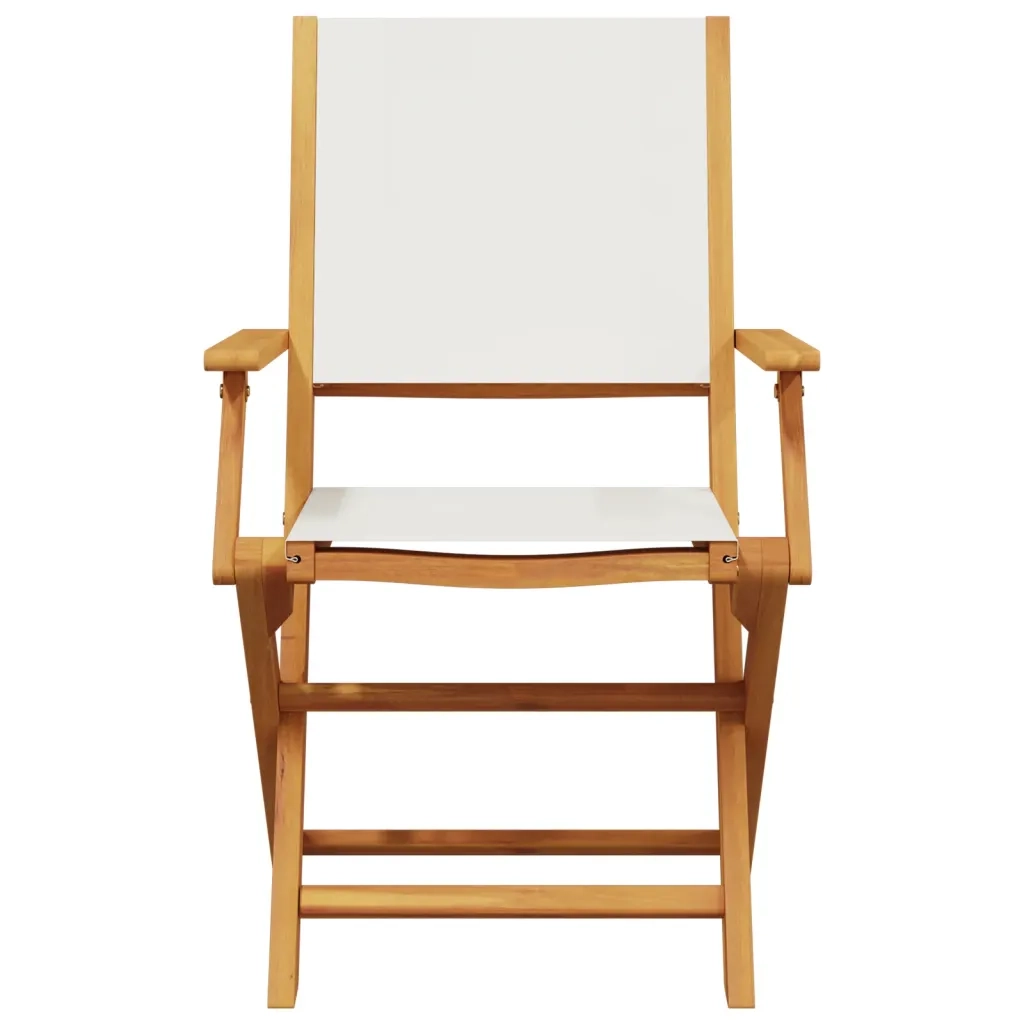 Set da Bistrot 3pz Bianco Crema in Tessuto e Legno Massello 3281796