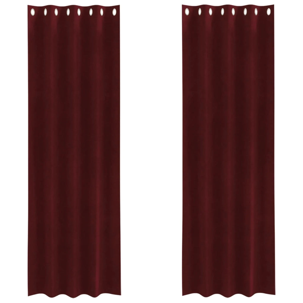 Tende oscuranti 2 pcs Rosso Vino 140 x 260 cm Velluto 4107302
