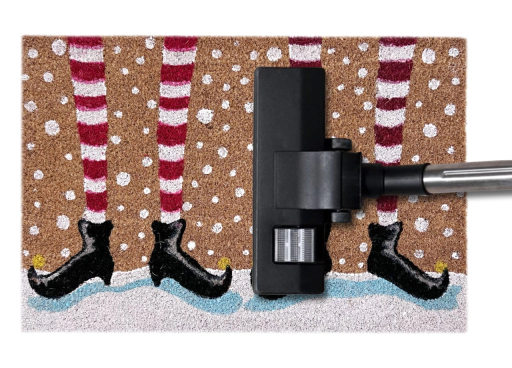 Zerbino Natale Cocco Ingresso Casa Esterno Antiscivolo Natalizio Fortuna Gambe Elfo