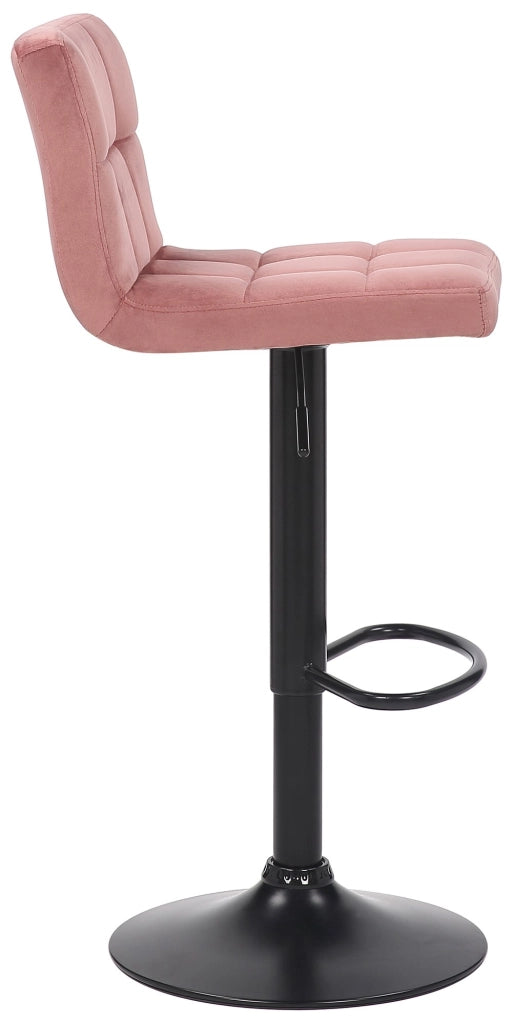 Sgabello imbottito bar Feni in velluto rosa
