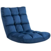 Poltrona Convertibile in Letto con Schienale Reclinabile 90°-180°, Pile di Poliestere Trapuntato, Blu