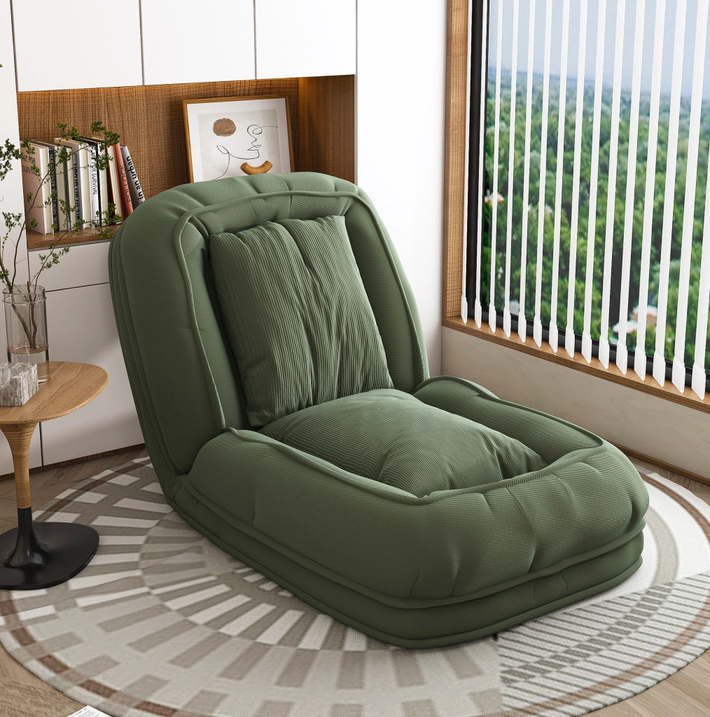 Poltrona letto pieghevole regolabile in 5 posizioni 80x22x87 cm in tessuto e metallo; verde