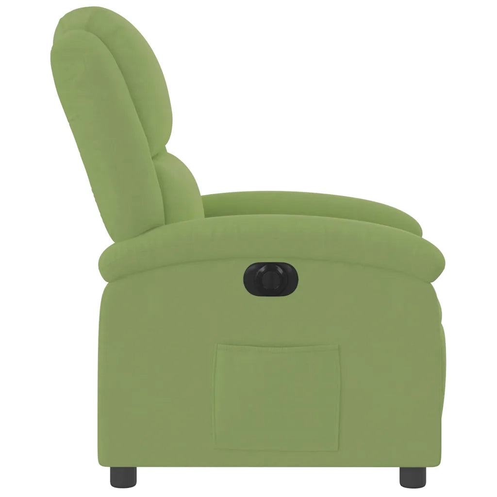 Divano Sedia-Poltrona Reclinabile Elettrica Verde Chiaro in Velluto 755005