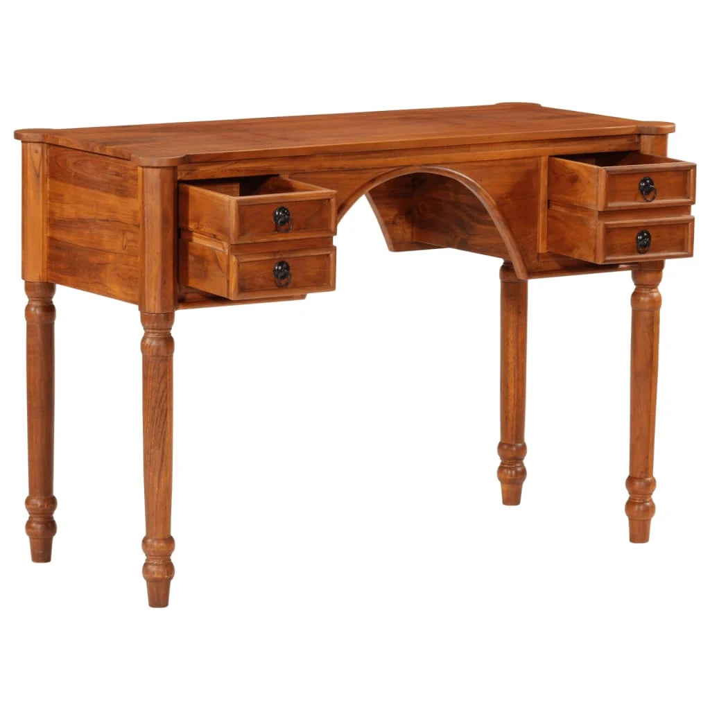 Scrivania tavolo postazione di lavoro scrivania per computer mobile da studio con cassetti 110 x 50 x 76 cm legno massello di acacia marrone 02_0023463