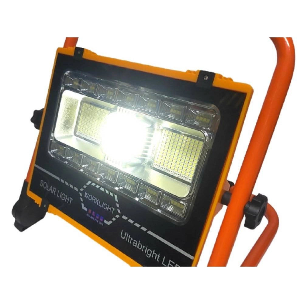 Trade Shop - Faro Di Emergenza Lavoro A Led 100 W Ricaricabile Pannello Solare Staffa Ab-t27 -