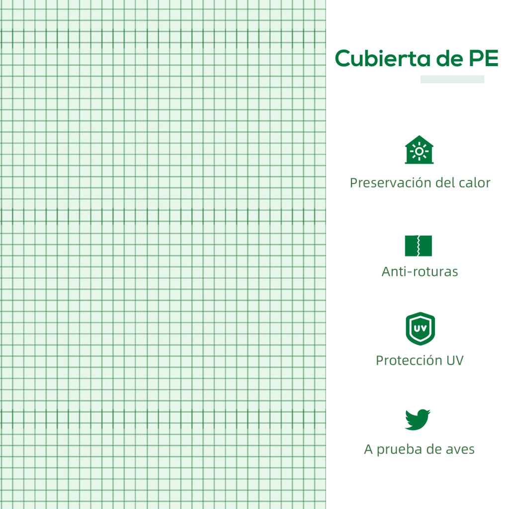 Serra da Giardino ¨C zephmum ¨C 120x60x60 cm Verde con 2 Finestre a Rullo