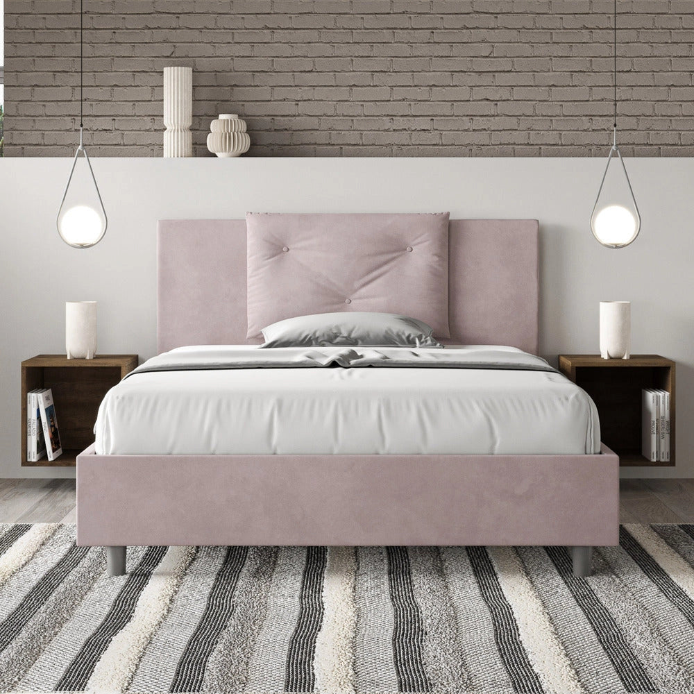 Letto Matrimoniale Extra Large 200x200 cm con Rete e Contenitore Appia Glicine