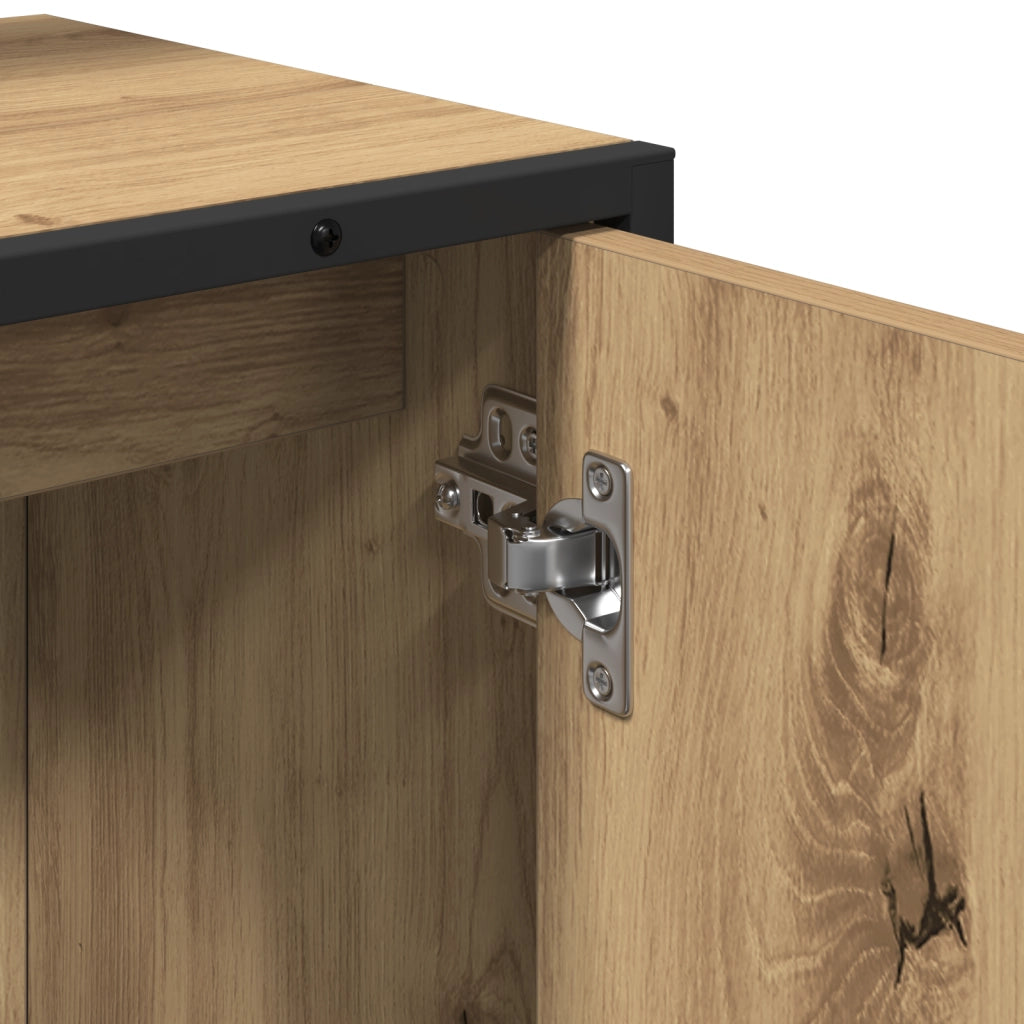 Set di mobile da bagno a 2 pezzi in legno ingegnerizzato rovere artisan