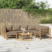 Set Salotto da Giardino 8pz con Cuscini Tortora BambÃ¹