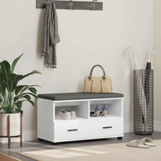 Panca per ingresso con cuscino-Sgabello-Panca da Corridoio Bianco 80 x 38 x 46 cm 339576