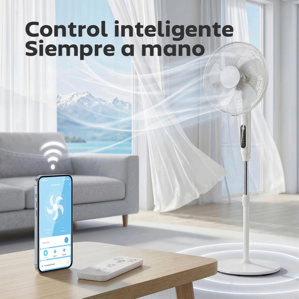 Ventilatore da Pavimento con Telecomando Wifi ¨C zephmum ¨C Bianco