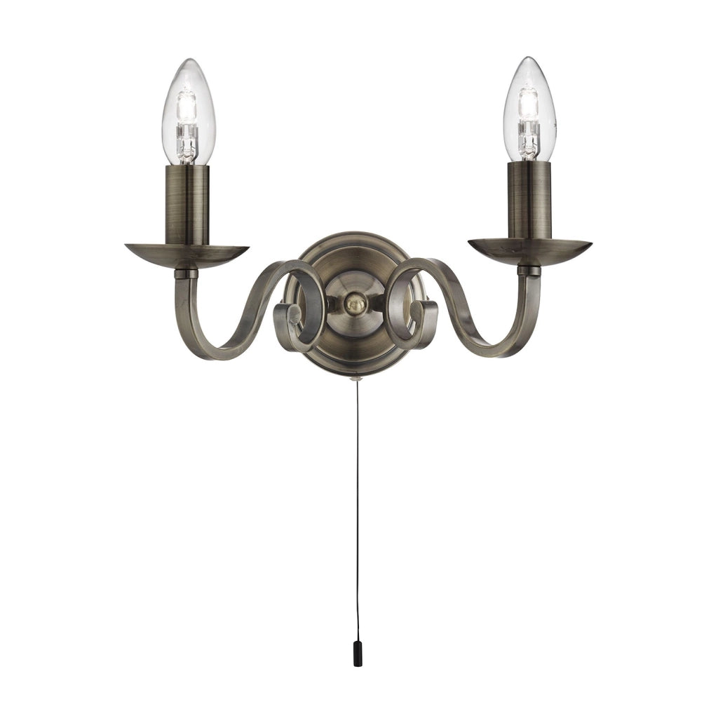 Applique Contemporanea Richmond Acciaio Ottone 2 Luci E14
