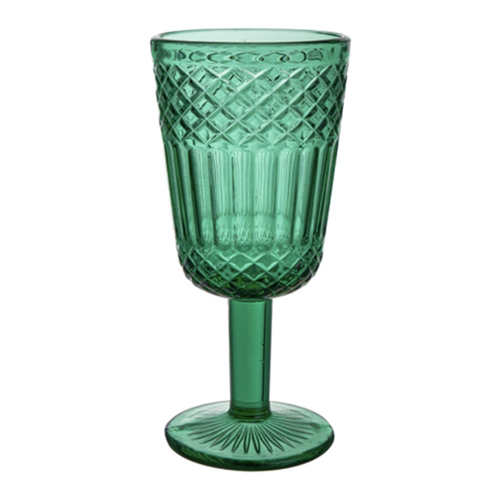 Set 6 calici vino 270 ml Agadir vetro sfaccettato verde