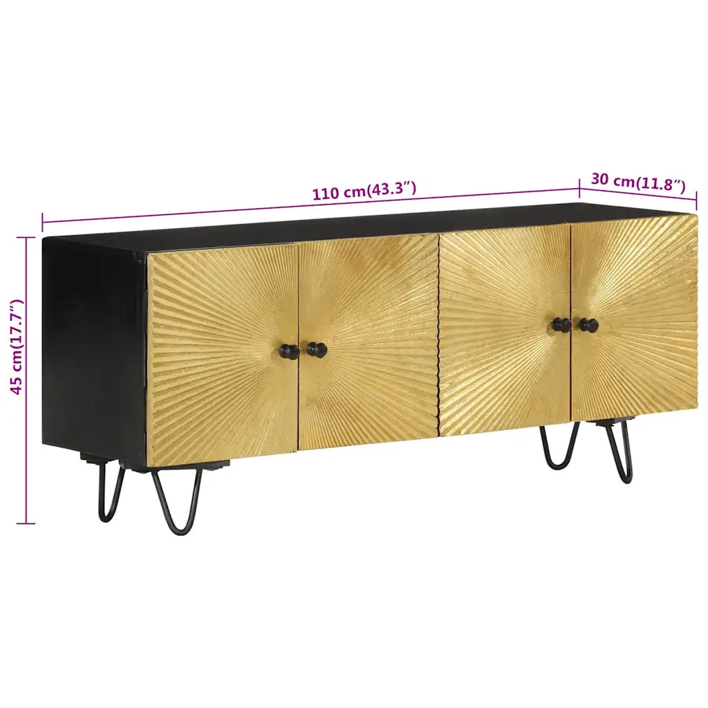 Mobile Porta TV 110x30x45 cm in Legno Massello di Mango