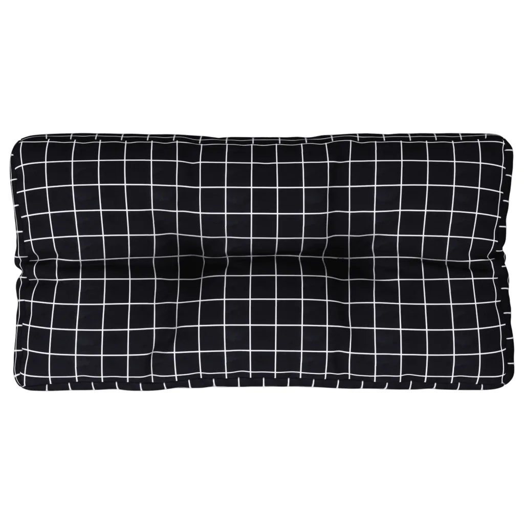 Cuscino per Pallet Motivo a Quadri Nero 70x40x12 cm in Tessuto 360595