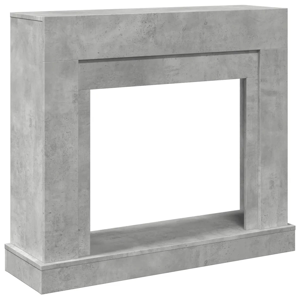 Cornice per Camino-Rivestimento per Camino Grigio Cemento 100x30x87,5 cm in Truciolato
