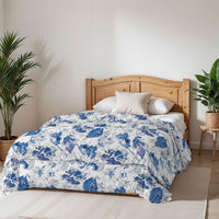 Trapunta Invernale Singola Stampata in Microfibra 200gr Double Face Foglie