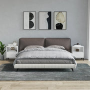 Comodini 2 pz-Set di 2 Tavolino da notte in Bianco Lucido 40x35x50 cm 817946