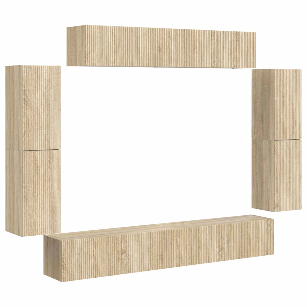Mobile TV da parete moderno pratico ed elegante con contenitore modulare 98 x 31 x 29 cm rovere Sonoma 02_0056201