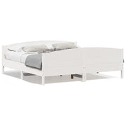 Letto matrimoniale | Letto per adulti | Giroletto senza Materasso Bianco 200x200 cm Legno Massello Pino