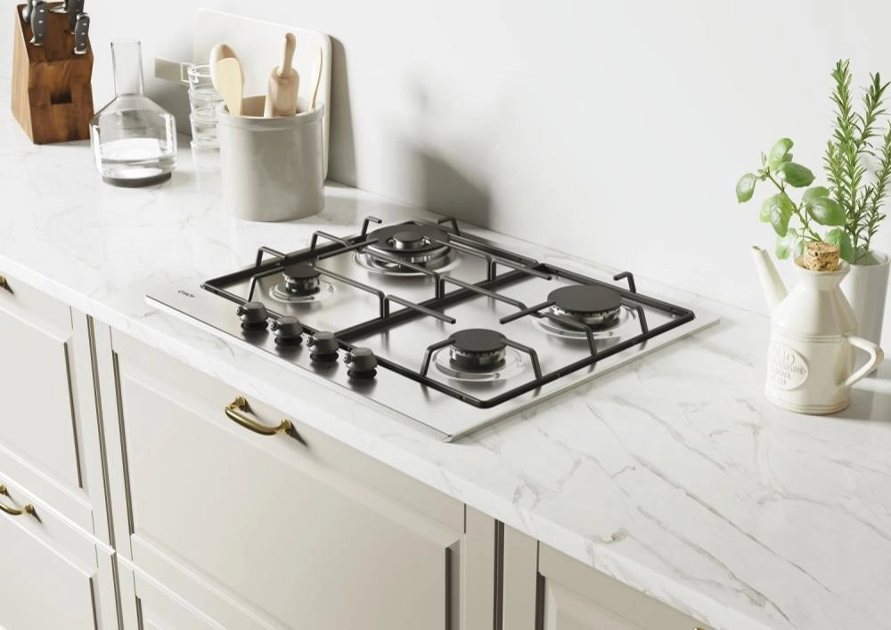 Candy Classic CHW6BR4WTX Acciaio inox Da incasso 59 cm Gas 4 Fornello(i)
