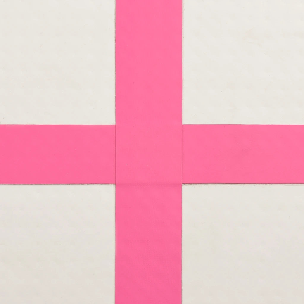 Tappetino Ginnastica Gonfiabile con Pompa 700x100x15cm PVC Rosa 92670