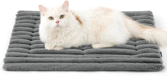 Matrassino per cani - Tappeto per cani in fleece lavabile con fondo antiscivolo, matrassino per piccoli cani e gatti, 61x45 cm, grigio