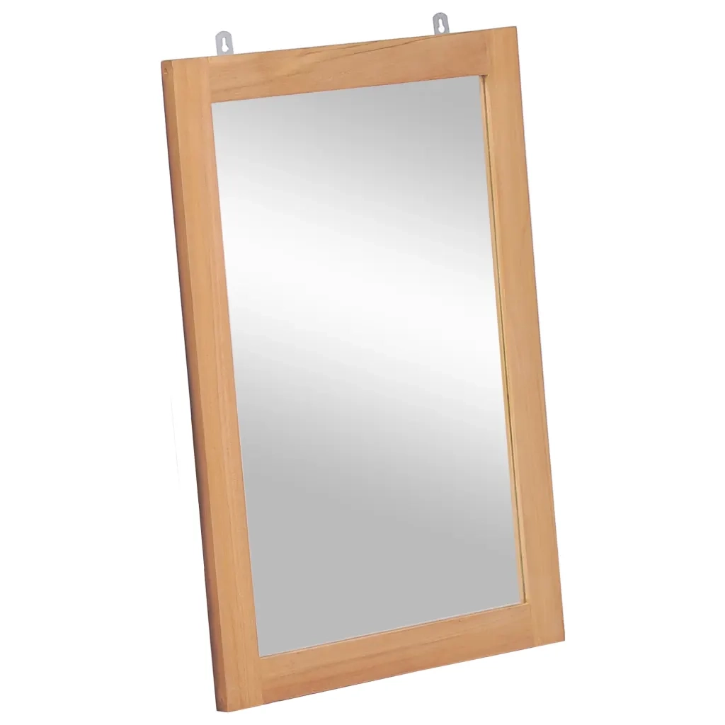 Specchio da Parete-Specchio a muro in Legno Massello di Teak 50x70 cm