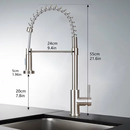 ZMH Rubinetti cucina sabbia nichel per doccia rubinetto girevole estensibile per cucina e bagno